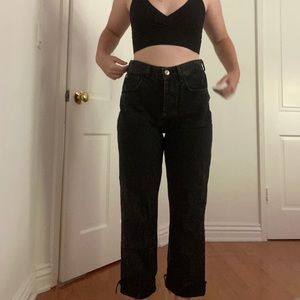 black zara straight jeans